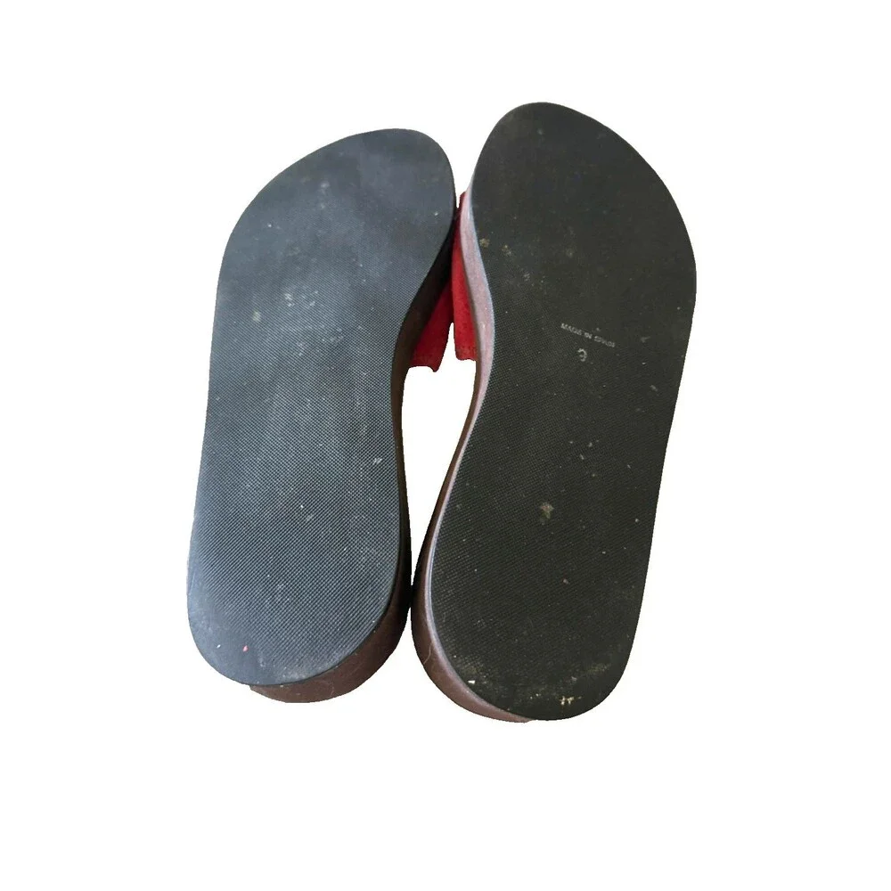 J Crew Rust Suede Slip On Platform Sandals Size 9M